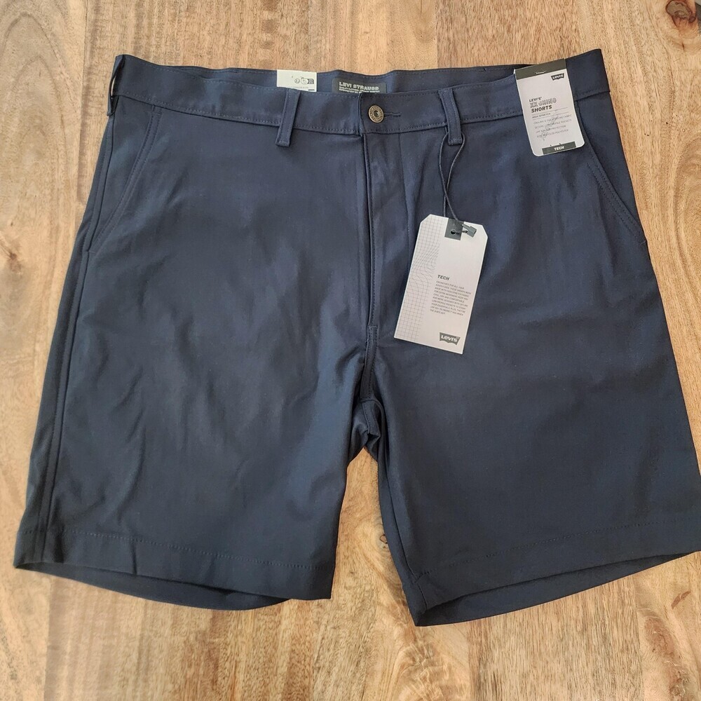 Levi's XX Chino Shorts Mens 38 Blue Stretch Tech Quick Dry UPF 50 8 Inch Inseam